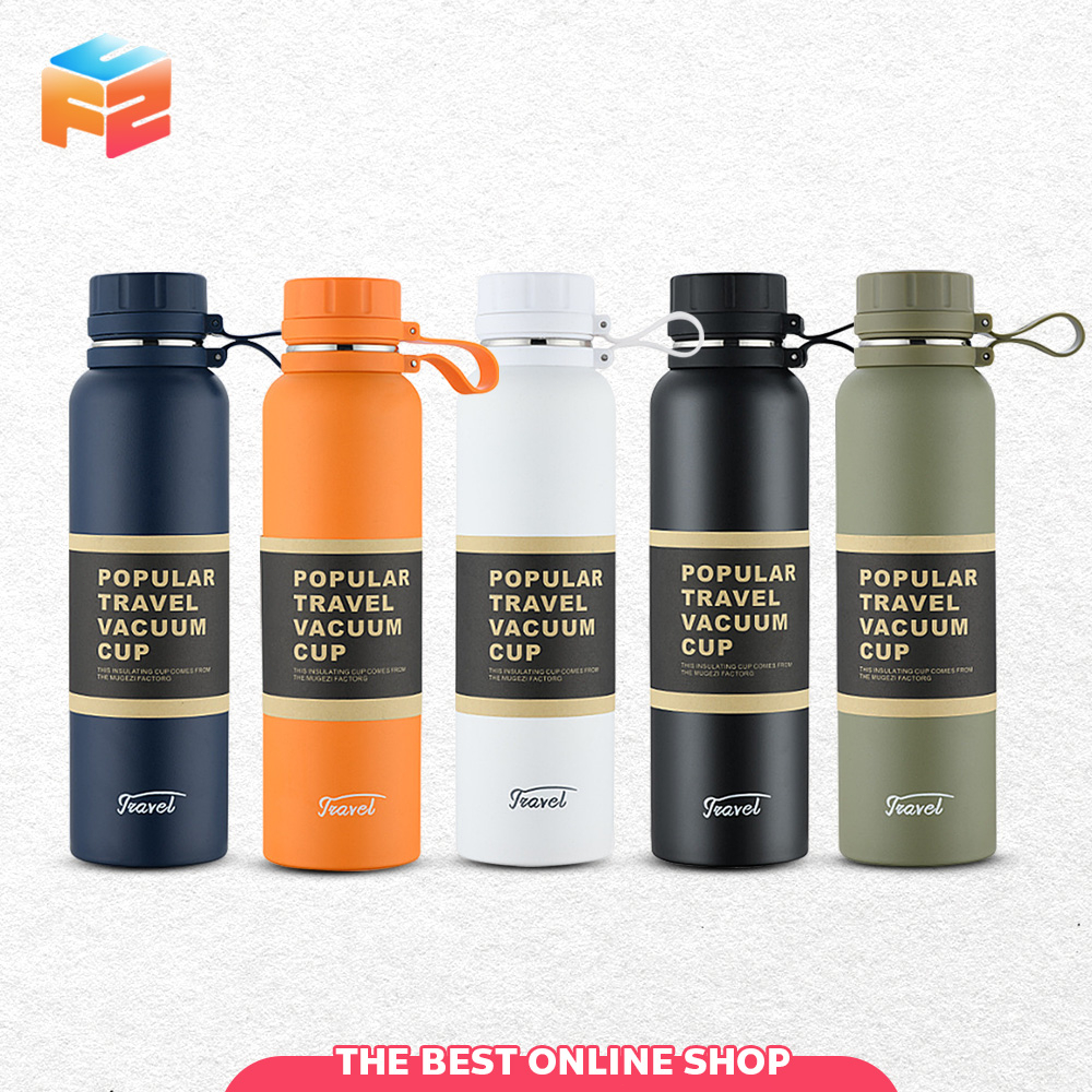 F2C กระบอกน้ำเก็บอุณหภูมิ มีที่กรองใบชา ขนาด 850/1100 มล. ขวดน้ำสแตนเลส แบบพกพา