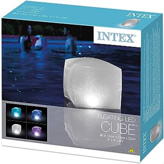 INTEX ไฟสระ ไฟลอยน้ำ ไฟสระว่ายน้ำทรงลูกบาศก์ Floating LED Cube LED pool light รุ่น 28694