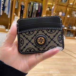 กระเป๋าใส่การ์ด Tory Burch T Monogram Jacquard Card Case Card Holder