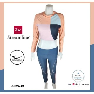 ชุดว่ายน้ำผู้หญิง swim world by BSC streamline ลดเยอะมาก(เสื้อ+กางเกง)มีซับในมีฟองน้ำกันUV