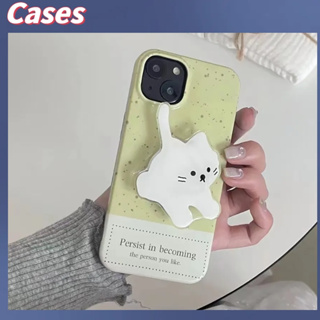 คูปองเคลม🎀เคสไอโ case for iphone 11 12 แฟชั่นแมวน่ารักแบบง่ายๆ เคส 14 13 12 11 pro max ขาตั้งโทรศัพท์