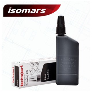 Isomars หมึกปากกาเขียนแบบ TechnoArt ชนิดกันน้ำ ขนาด 25ml. หมึกสีดำ