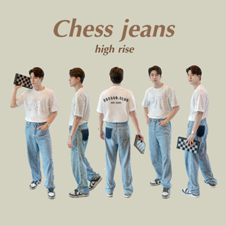 New collection !! กางเกงยีนส์เอวสูง Rococo Chess jeans (ถ่ายจากสินค้าจริง)