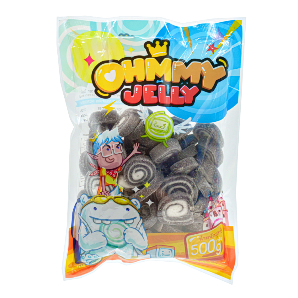 OhmmyJelly 500g l โรล แพนด้า โอมมี่เยลลี่ กัมมี่เยลลี่ [รสโคล่า] นุ่มอร่อย