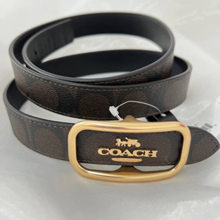 พร้อมส่ง Coach  CE971 Morgan Rectangle Buckle Belt, เข็มขัดหญิง