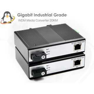 Gigabit Industrial WDM Media Converter 20 KM (A+B)