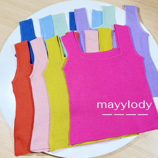 🌈mayylody🌈 Tank Top เสื้อกล้าม แขนกุดไหมพรม เบสิค เอวี่เดย์ลุค 🌷🌸☀️🏖 (อกถึง-52 สาวอวบใส่ได้) กล้าม ครอป ครอปกล้าม