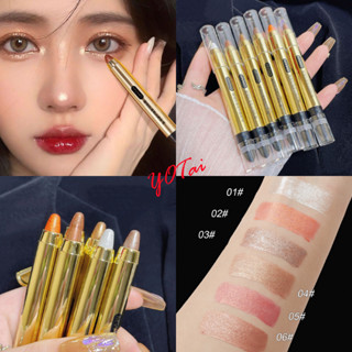 YOTAI ❤️MYHO❤️ปากกาอายแชโดว์ แบบสองหัว Eyeshadow มี 6สี ไฮไลท์แต่งหน้าตา กันน้ํา ติดทนนาน