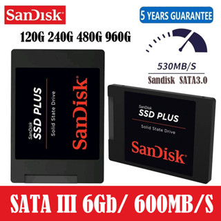 【จัดส่งในพื้นที่】SanDisk SSD PLUS 3D NAND 2.5" SATA Solid State Drive Max. 560MB/s รับประกัน 3 ปี