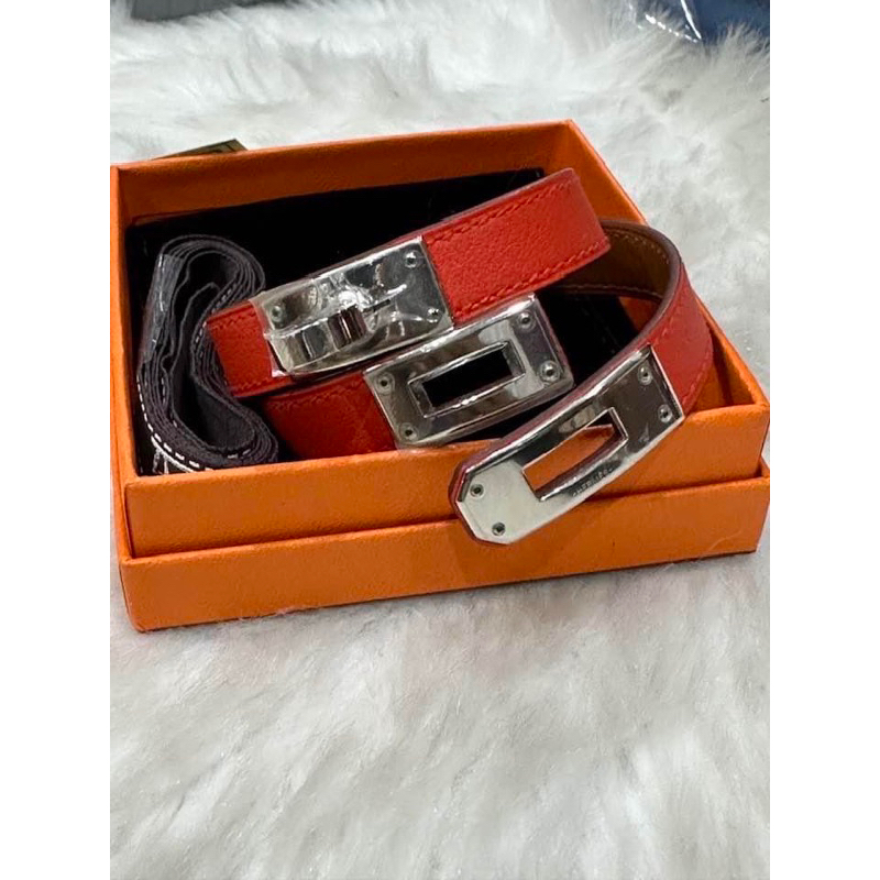 New Hermes Kelly Double Tour bracelet sizeM ข้อ 14-18 CM Stamp Q