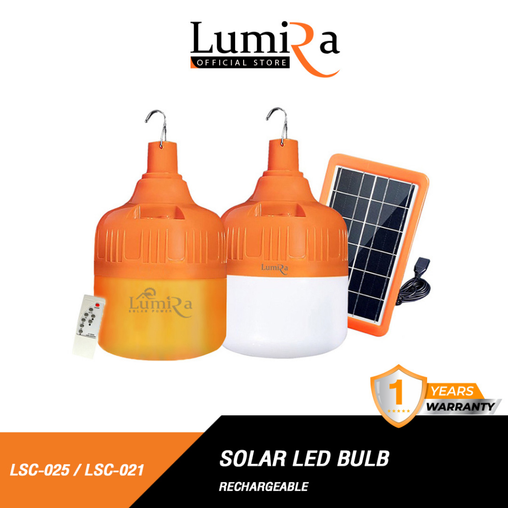 Lumira โคมไฟโซล่าเซลล์พกพา รุ่น LSC-021 เดย์ไลท์ , LSC-025 วอร์มไวท์ รีโมตคอนโทรล โคมไฟพกพา ไฟแคมป์ปิ้ง รับประกัน 1 ปี