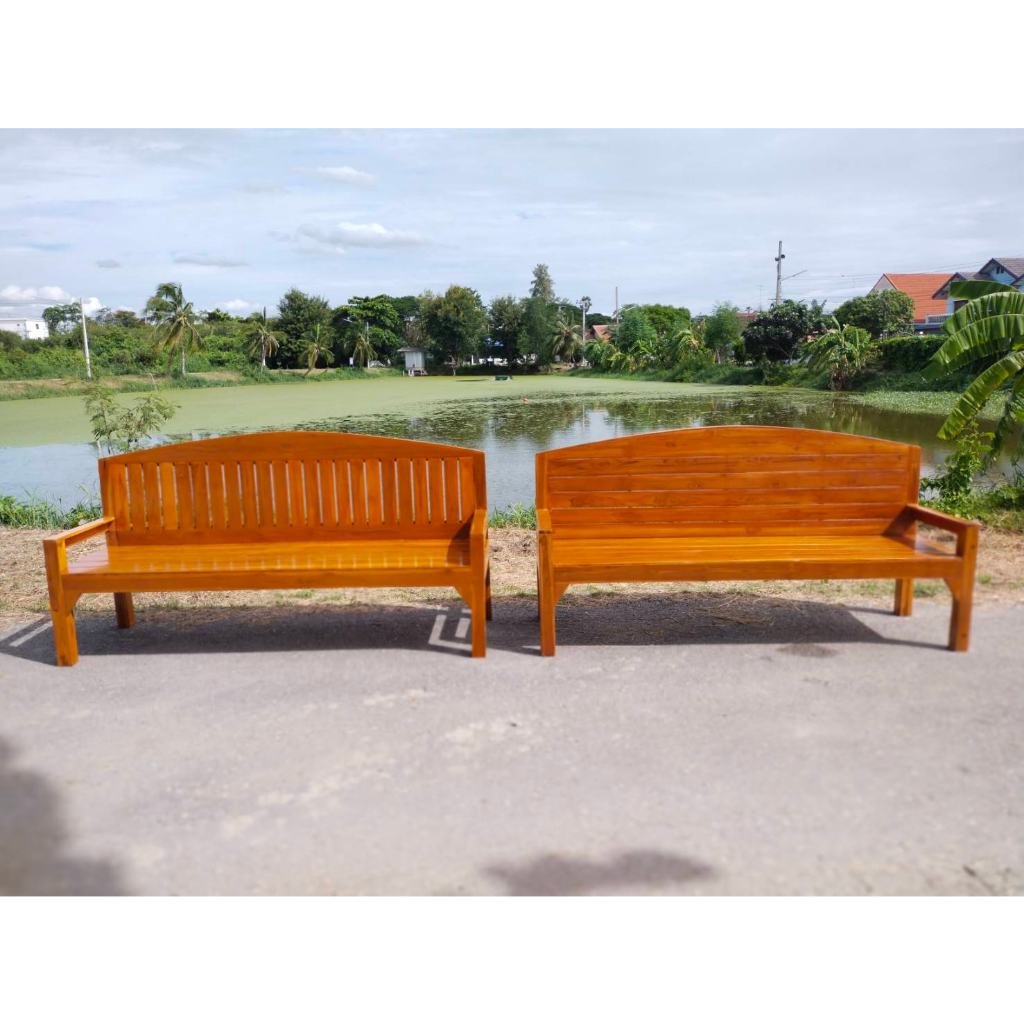 Dao888-ม้านั่งยาว (กว้าง60 * ยาว200 * สูง45ซม.) เก้าอี้พิงยาว ทำจากไม้สัก โซฟา นอนได้ มี 3 แบบให้เลือก สินค้าดีมีคุณภาพ