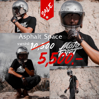 ลดราคา หมวกกันน็อคเต็มใบสุดคลาสสิค งาน Hi-End รุ่น Asphalt สีโครเมียม แบรนด์ Mototwist