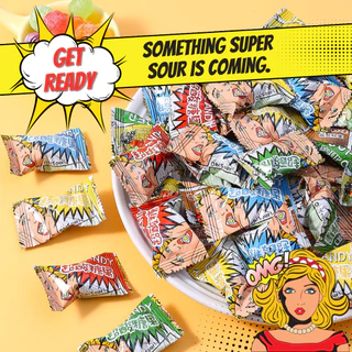💥ใหม่!💥Super จี๊ดจ๊าด! ลูกอมจี๊ดจ๊าด แพ็ก 50-100ชิ้น เปรี้ยวนานกว่าเดิม จี๊ดจ๊าด สะใจ! (1เม็ด/3g.) คละรส ลูกอมเปรี้ยว แก