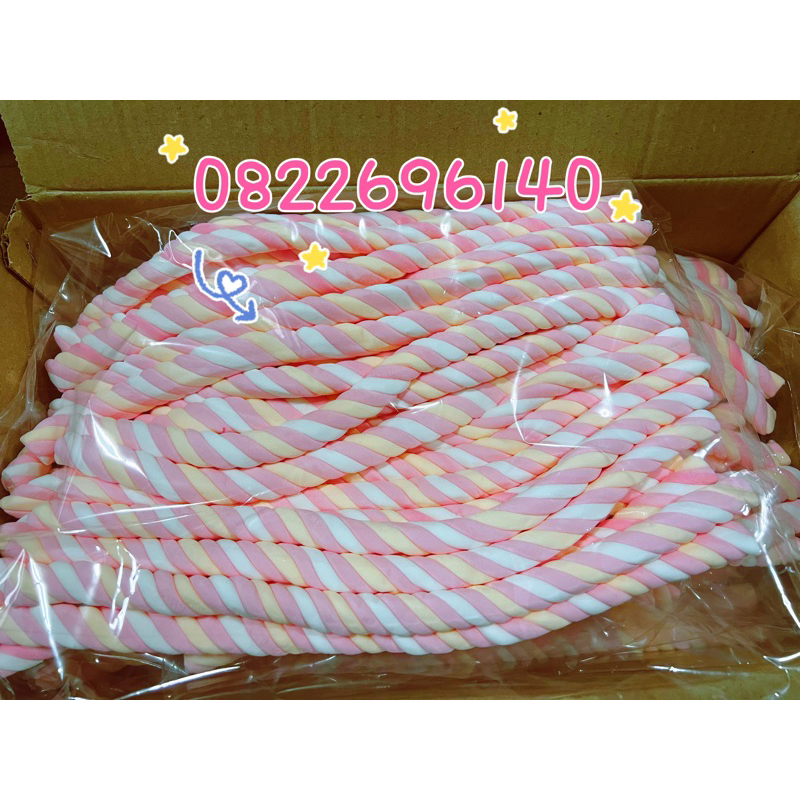 ส่งฟรี ว้าวๆๆ 1เส้นม้วนได้2ไม้(ตามรูป) มาใหม่ มาร์ชเมลโล่พาสเทลเส้นยาว20เส้น