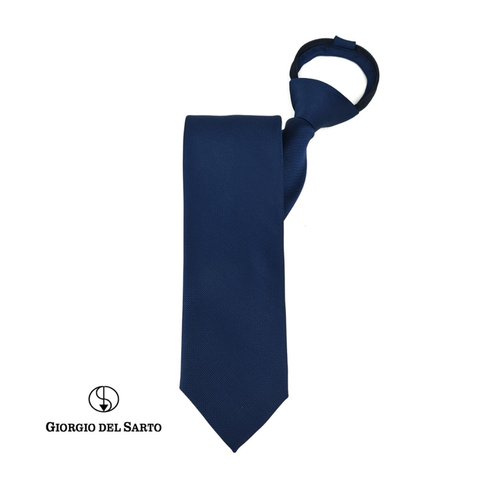 Giorgio Del Sarto Adults Zipper Tie-G Navy Blue 7.5 cm ไทซิป เนคไทสำเร็จรูปสีกรม