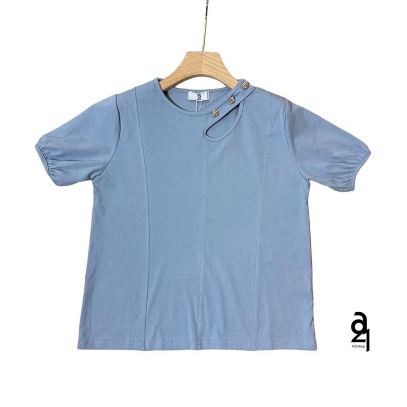 🌸 เสื้อยืดแขนตุ๊กตา จับจีบเอว หัวไหล่เจาะเว้า งานน่ารักค่ะ แพทเทิร์นเก๋ ผ้า cottonนุ่มsize: อก 38”-4