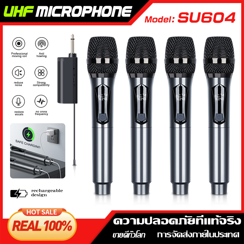 【 Charging Upgrade Version 】 SU604 Wireless Microphone UHF5V Wireless Microphone Charging Professional Audio Microphone