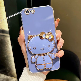เคส คิตตี้ สำหรับ Samsung A17 A18 A27 A57 A37 A15 A36 A56 S26FE S24FE S25FE A55 A25 A14 A25 A34 A54 A05S กระจก ตั้งได้