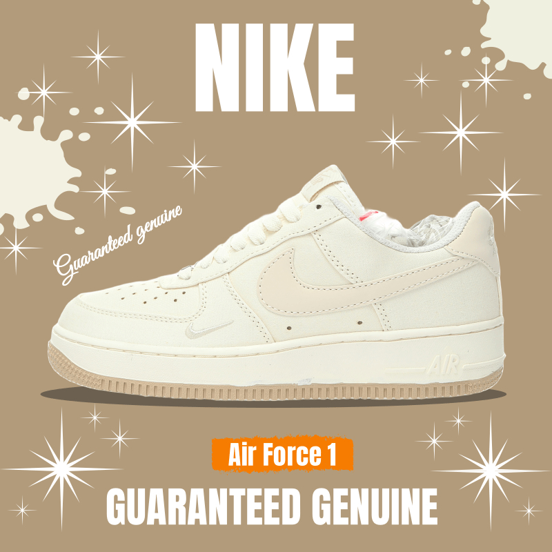 （จัดส่งฟรี）Nike Air Force 1’07 Low QS"Sail/Khaki/Reflection Mini Swoosh" ME0112-577 รองเท้า nike