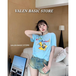 VALEN BASIC STORE 🩵🛩️เสื้อยืดสีฟ้าลาย betty coco