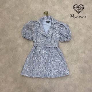 PISAMAI:เดรสแขนพองตัวสั้น(*รบกวนเช็คสต๊อกก่อนกดสั่งซื้อ)
