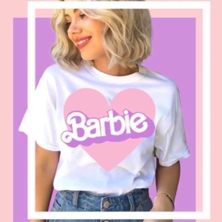 Barbieเสื้อยืดโอเวอร์ไซอก44ยาว28ผ้าคอตตอต