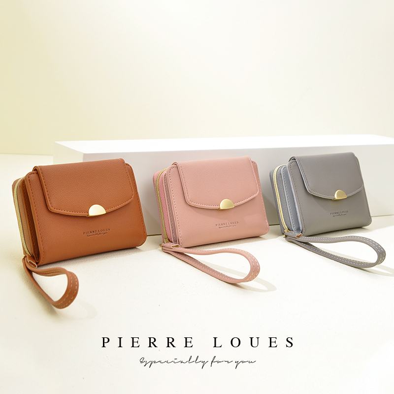 กระเป๋าสตางค์ใบสั้น Plerre Louseพร้อมส่ง กระเป๋าสตางค์ผู้หญิง แฟชั่น สไตล์เกาหลี PL86-18-2