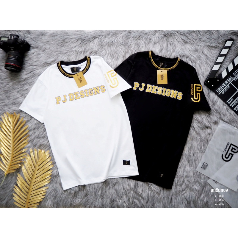 PJ01 เสื้อยืดแขนสั้นสกรีน แบรนด์PJ
