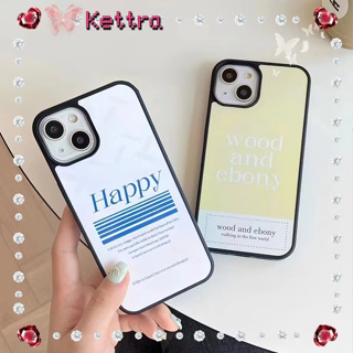 💜Kettra💜เรียบง่าย ความคิดสร้างสรรค์ รุ่นคู่ สีขาวiPhone 11 14 pro max ป้องกันการหล่น ขอบเต็ม ขอบดำ case for iPhone 12 13