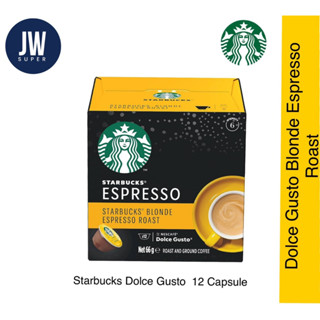 STARBUCKS BY NESCAFE DOLCE GUSTO Blonde Espresso Roast สตาร์บัค โดลเช่ กุสโต บลอนเด เอสเพรซโซ่ โรสต์ (12แคปซูล/กล่อง) BB