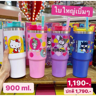 SANRIO แก้วน้ำสุญญากาศ 900 mL. Pop Art  แก้วน้ำสุญญากาศ Kuromi จากแบรนด์ SANRIO พิมพ์ลายสุดน่ารัก