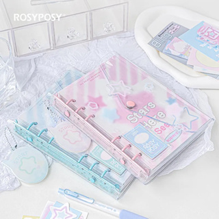 [ พร้อมส่ง💕] สมุดโน๊ต RosyPosy Planner Stars Story Diary แพลนเนอร์ แบบใส ทรงแฟ้ม ลายดาว ถอดไส้ออกได้ มีของแถมในเซ็ต