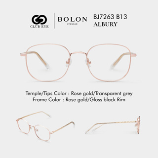 BOLON กรอบแว่นตา โบลอน รุ่น ALBURY BJ7263 B30 ทรงวงรี Oval สีโรสโกลด์ ของแท้ มีประกัน [SS23]