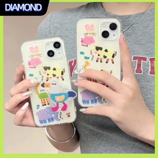 💲คูปองเคลม💲เคสไอโ case for iphone 11 12 สัตว์น่ารัก เพิ่มวงเล็บ เคส 14 13 12 11 pro max ซิลิโคนเหลวป้องกันการตกหล่น