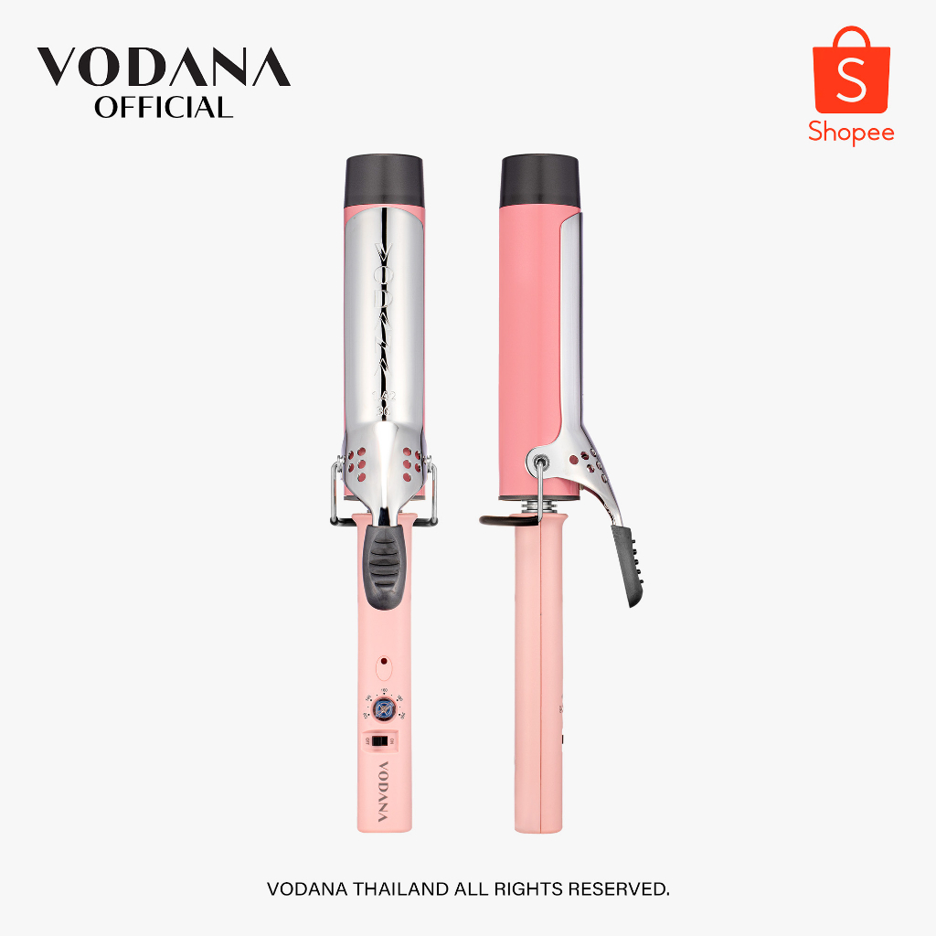 Hair Tools 3000 บาท VODANA l Glamwave Curling Iron – Pink (36,40mm) เครื่องม้วนผม Vodana สีชมพู Beauty