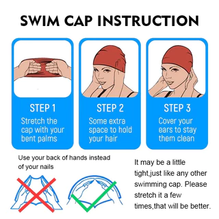 หมวกว่ายน้ำเด็ก🏊‍♀️🏊‍♀️ หมวกว่ายน้ำผ้าPUความยืดหยุ่นดี ออกแบบสวย ลายน่ารัก ใส่สบาย