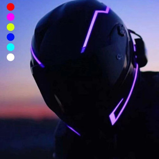 ไฟ สเต็ป ติดหมวกกันน็อค2Pcs/Set Motorcycle Helmet LED Light Strip Outdoor Night Riding Signal Flashing EL DIY Lamp Bar