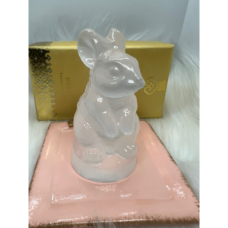 กระต่ายนำโชค แกะสลัก หินเซเลไนต์ Selenite crystal ตกแต่งโต๊ะทำงาน แต่งบ้าน สะสม เสริมดวง Healing