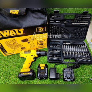 DEWALT สว่านไขควง  รุ่น DCD700C2A ไร้สาย 10 มม.109ชิ้น 10.8V.(รวมแบต1.3Ah x2ก้อน+ที่ชาร์จ) สว่าน แบต เครื่องมือช่าง