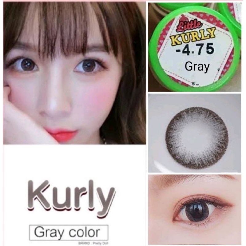 คอนแทคเลนส์ รุ่น Mini Kurly/Mini Furby สีเทา/ตาล Gray/Brown ค่าสายตา (0.00)-(-10.00)