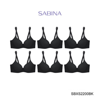 Sabina เสื้อชั้นใน  (Set 6 ชิ้น) มีโครง รุ่น Sixnature รหัส SBXS2200BK สีดำ