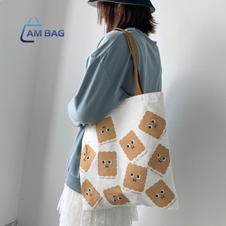 AmBag ʕ⌓｡ʔ ✿กระเป๋าผ้าแคนวาส  สะพาย มินิมอล สไตล์เกาหลี มีให้เลือก 7 ลาย ✿