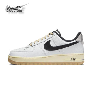 Nike Air Force 1 Low Top รองเท้าผ้าใบกันลื่นสีขาวทนต่อการสึกหรอของแท้ 100%