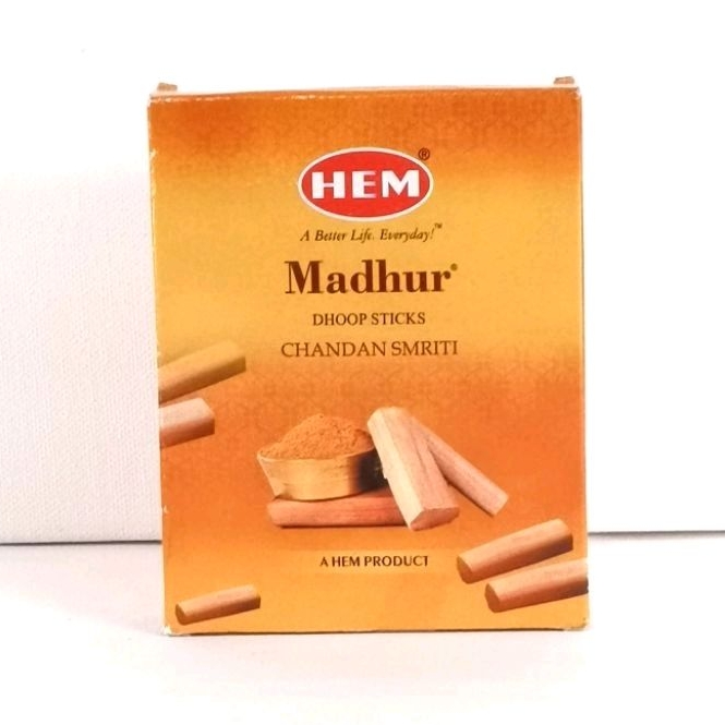 Hem Madhur Dhoop Stick Chandan Smriti/ กำยาน​อินเดียแท้​ กลิ่นไม้จันทน์/ 60 g