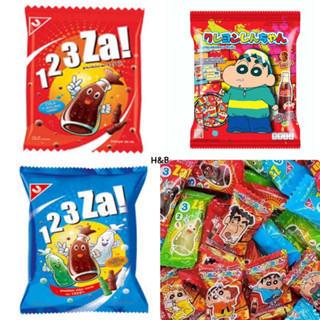 ขนมโบราณ ลูกอมโคล่า 123 ซ่า! Cola Candy 123 Za! (100เม็ด) ท๊อฟฟี่ ขนมยุค90 ลูกอมชินจัง