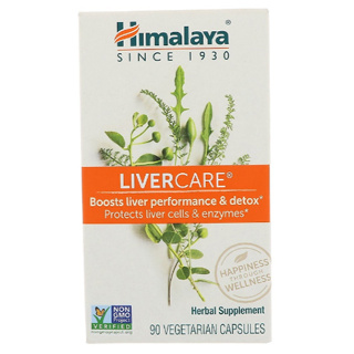 สมุนไพรบำรุงตับ Himalaya, LiverCare, 90 Vegetarian Capsules