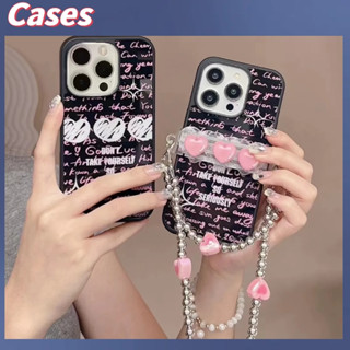 คูปองเคลม🎀เคสไอโ case for iphone 11 12 กราฟฟิตีตัวอักษรภาษาอังกฤษสีชมพูแบบใหม่ เคส 14 13 12 11 pro max เคสโทรศัพท์อะคร