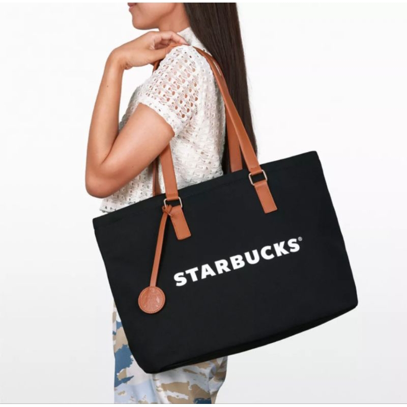[พร้อมส่ง] แท้💯⭐️ Starbucks® Black Tote Bag 2023 กระเป๋าสตาร์บัคส์ สีดำ🖤 (ไม่มีขนมไหว้พระจันทร์) คอลล่าสุด2023