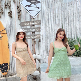 many.clothes ッมินิเดรสผ้าพองๆ น้องมาพร้อมซับใน 🌨PONG PONG mini dress ☁️ (พร้อมส่ง)